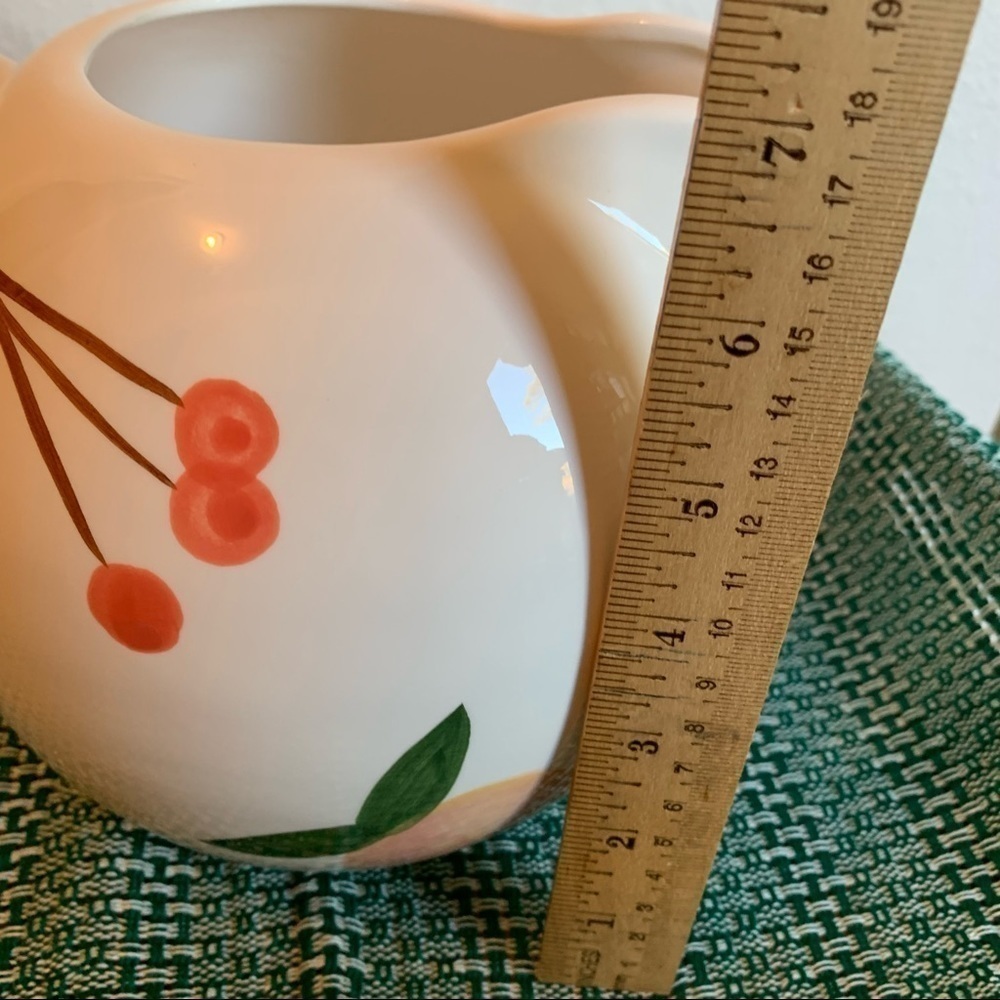 Vintage hand painted ceramic fruit pitcher country farmhouse kitchen decor - Picture 5 of 10